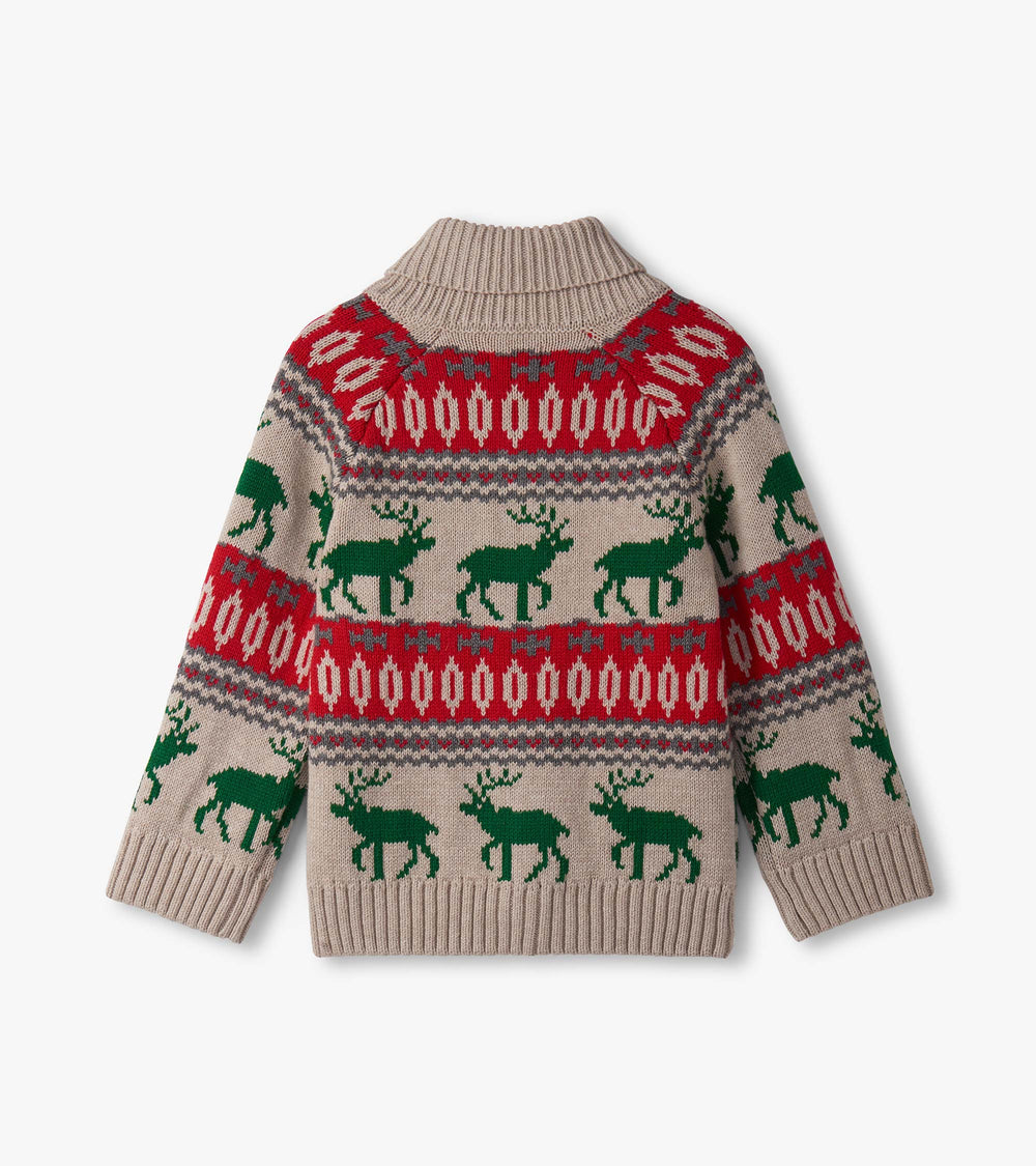 Baby & Toddler Boys Winter Elk Shawl Collar Cardigan | Hatley