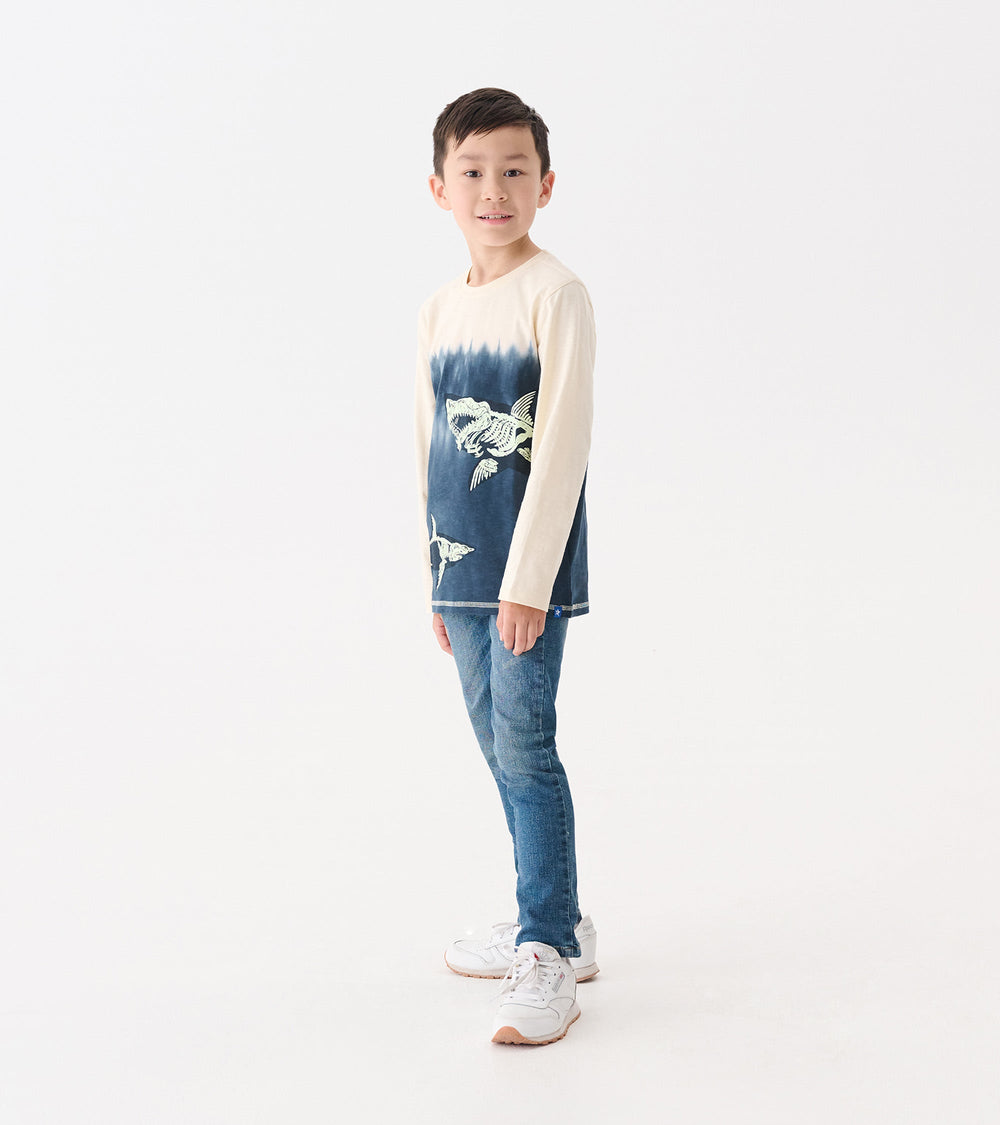 Boys Shark Bones Glow in the Dark Long Sleeve Graphic Tee | Hatley Onsale Boys