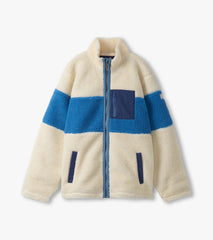 Boys White Smoke Faux Sherpa Zip-Up Jacket | Hatley Discount Boys