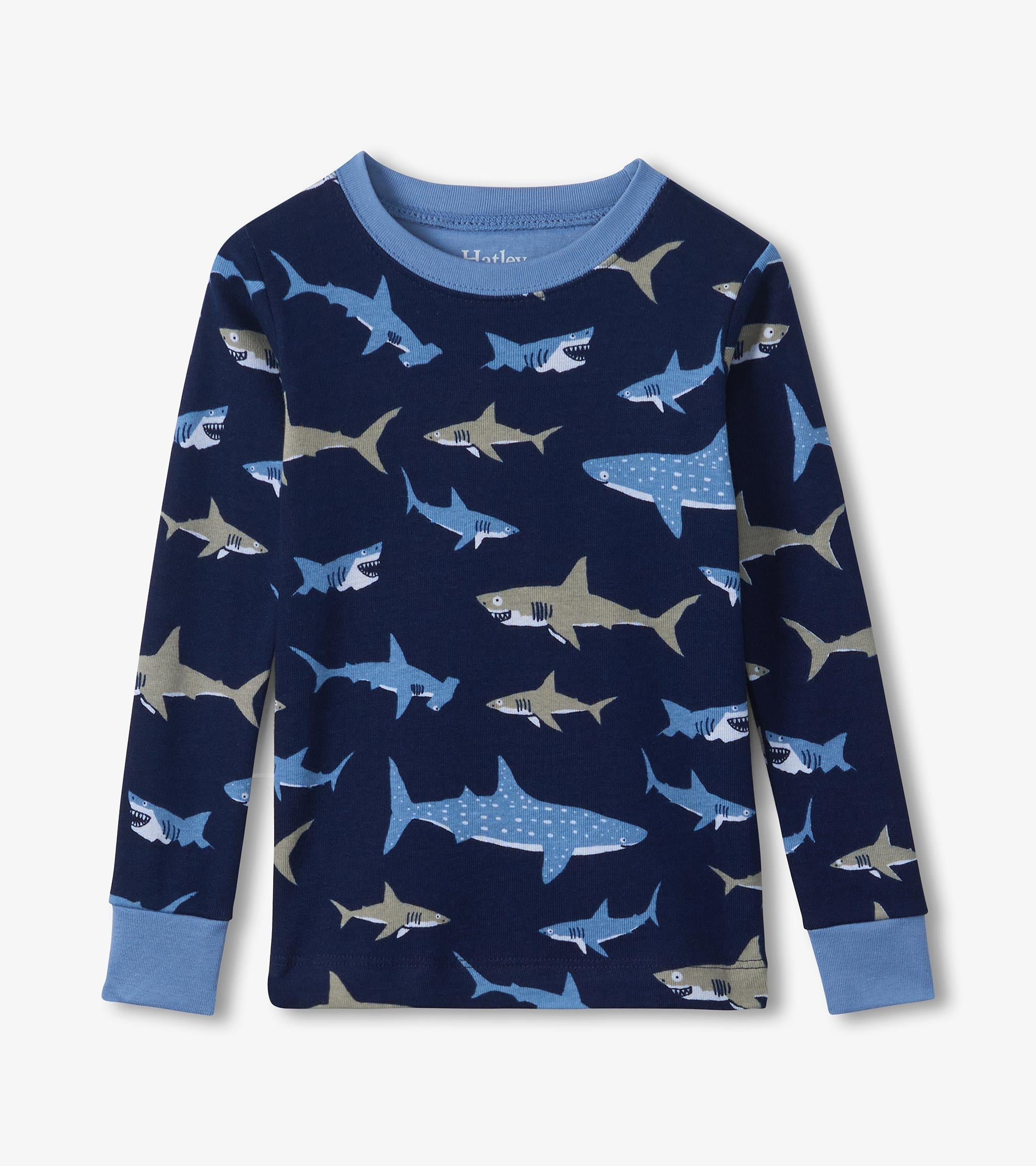 Boys Shark Frenzy Long Sleeve Pajama Set | Hatley Outlet Boys