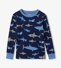 Boys Shark Frenzy Long Sleeve Pajama Set | Hatley Outlet Boys