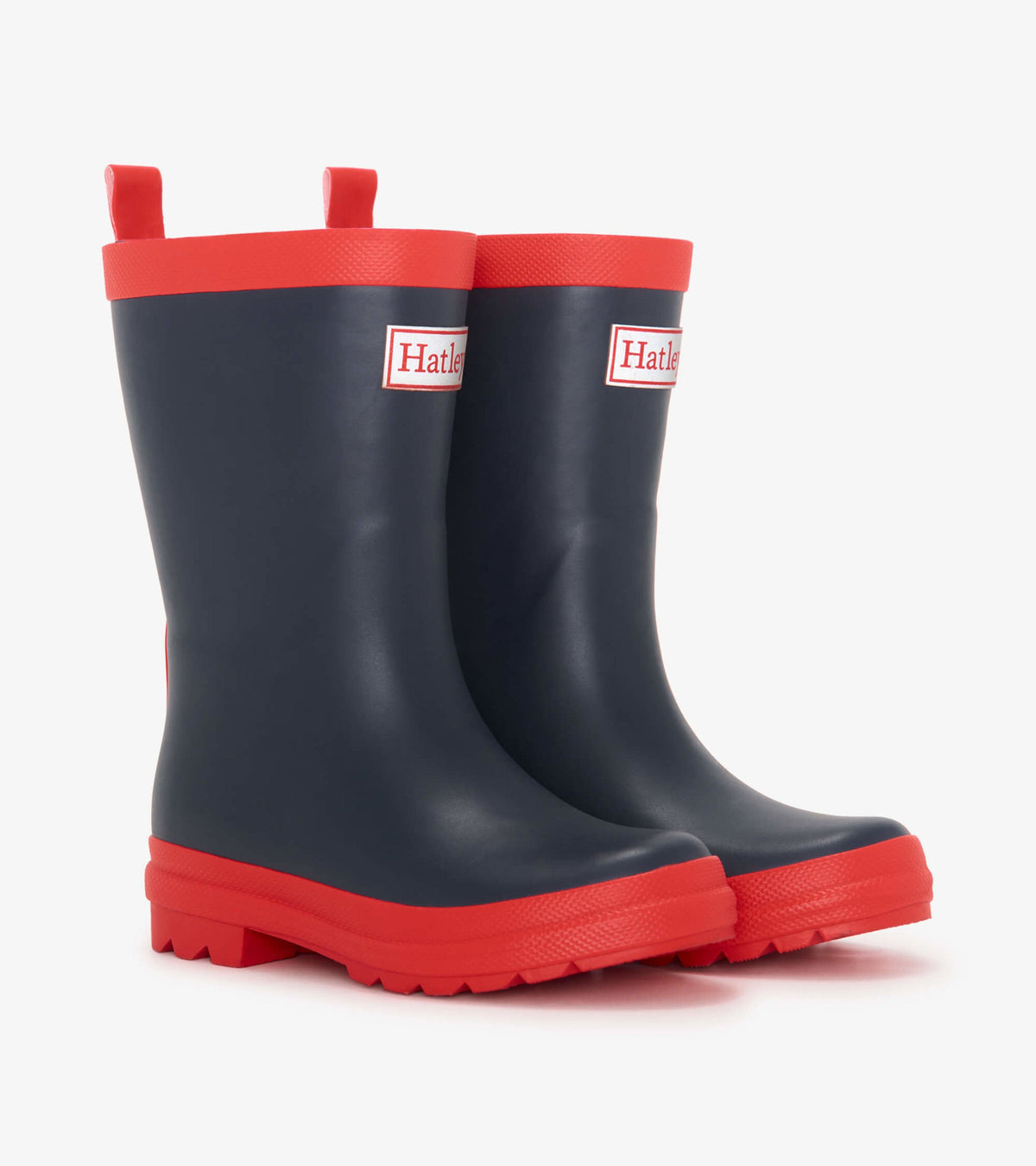 Kids Navy & Red Matte Rain Boots | Hatley For Boys|Girls