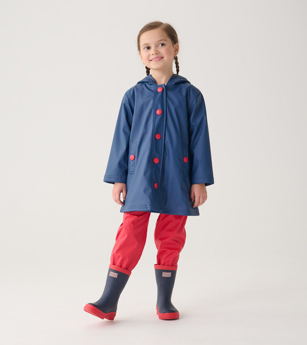 Kids Navy & Red Matte Rain Boots | Hatley For Boys|Girls