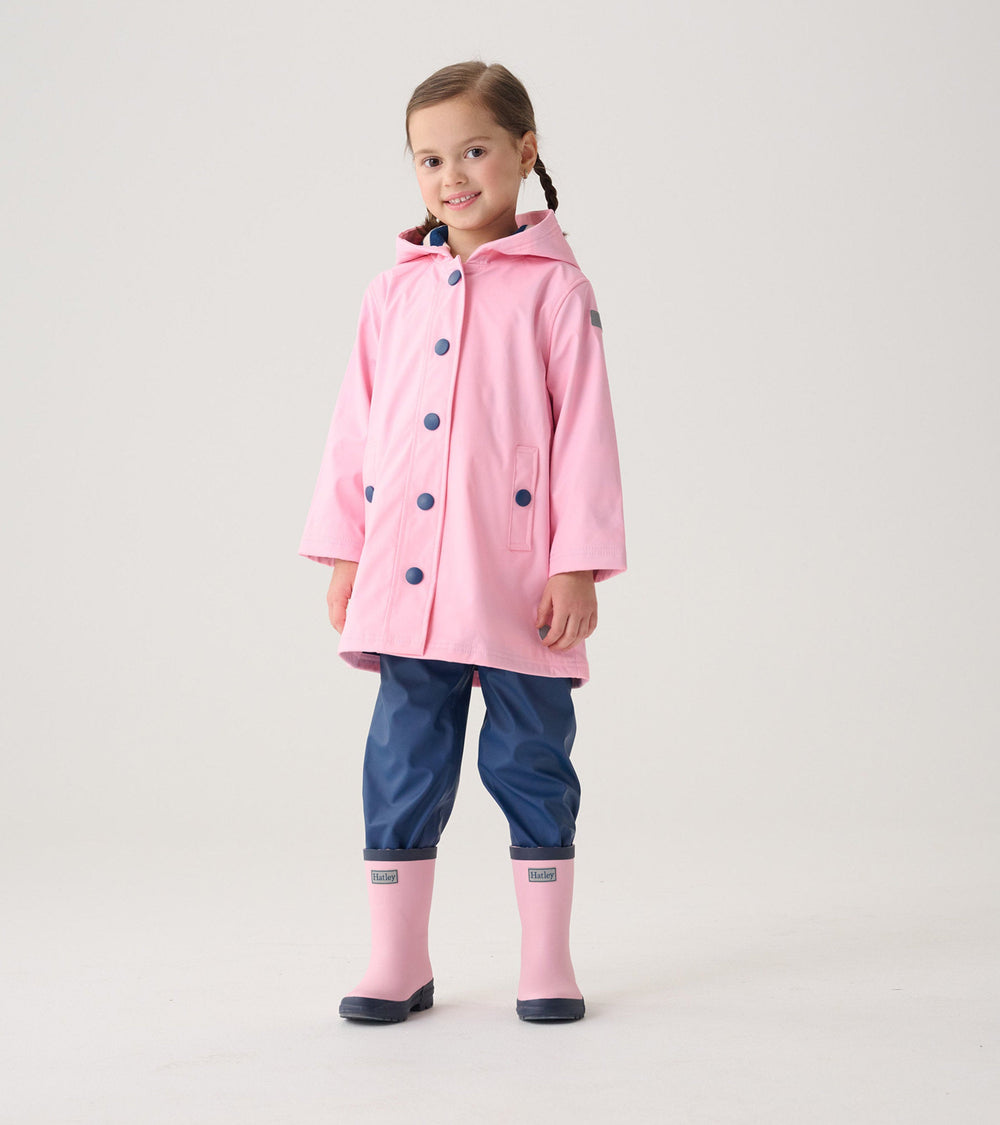 Kids Pink & Navy Matte Rain Boots | Hatley Outlet Girls