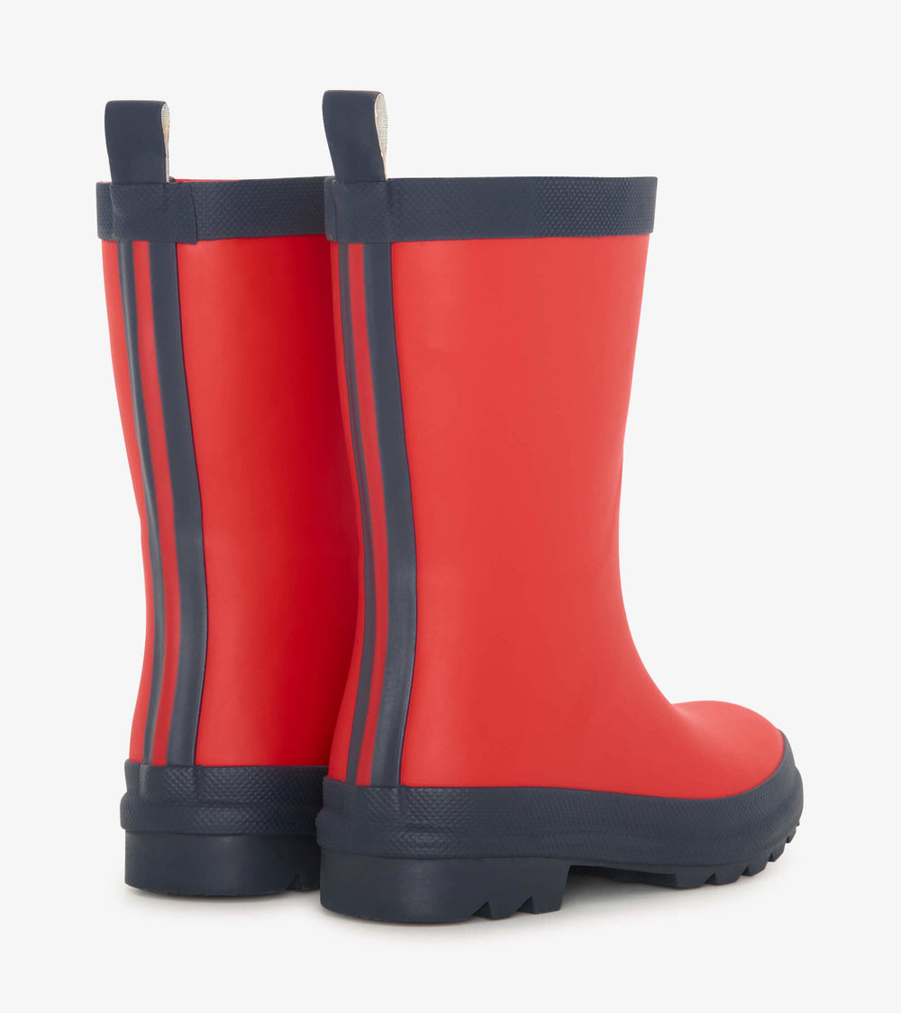 Kids Red & Navy Matte Rain Boots | Hatley Discount Girls|Boys