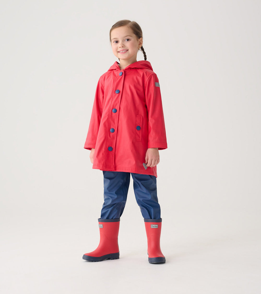 Kids Red & Navy Matte Rain Boots | Hatley Discount Girls|Boys