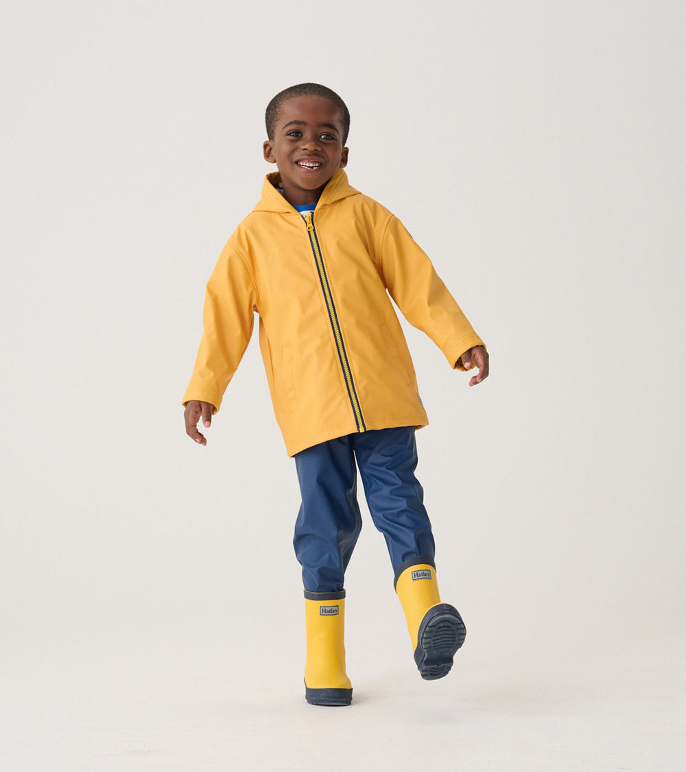 Kids Yellow & Navy Matte Rain Boots | Hatley US Girls|Boys