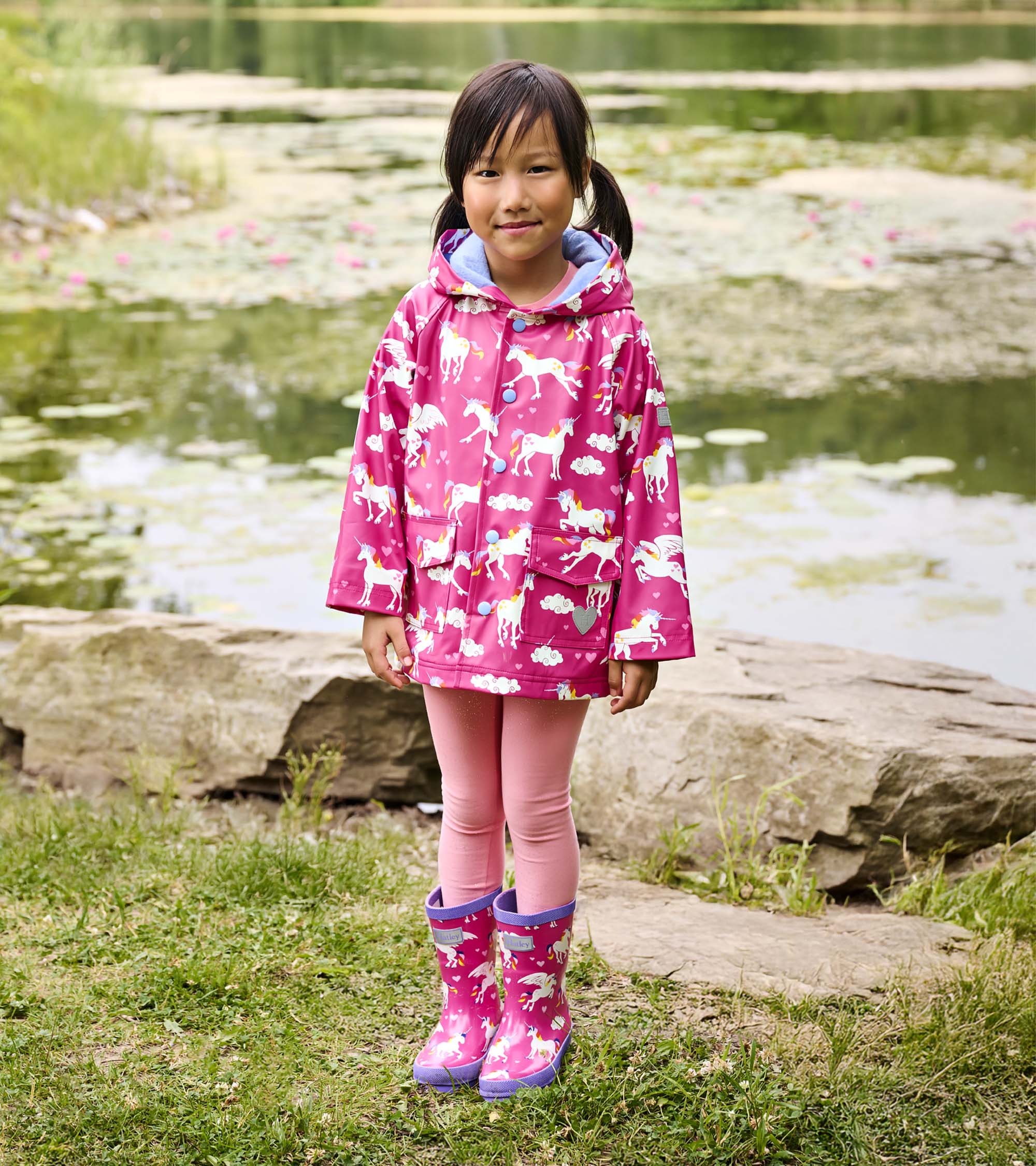 Rainbow Unicorns Raincoat | Hatley For Girls