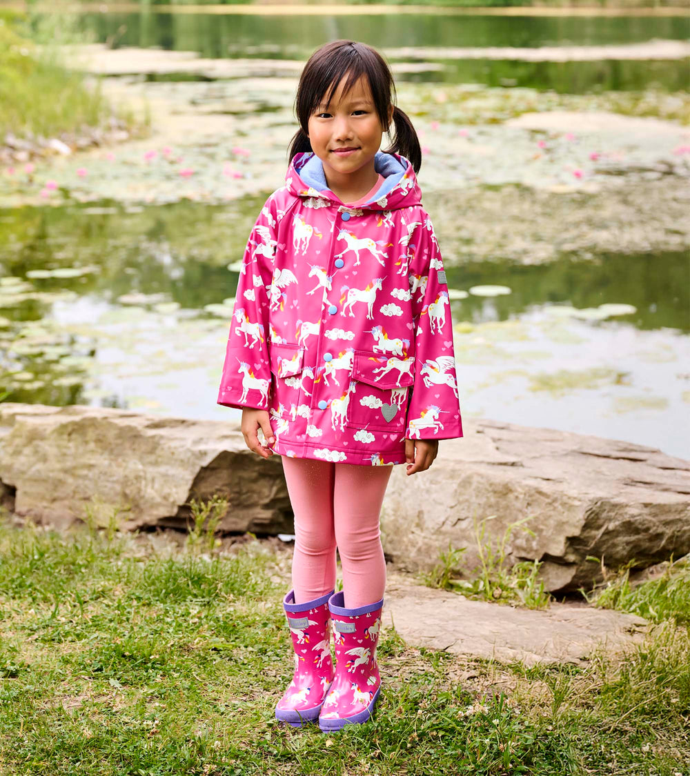 Rainbow Unicorns Raincoat | Hatley For Girls