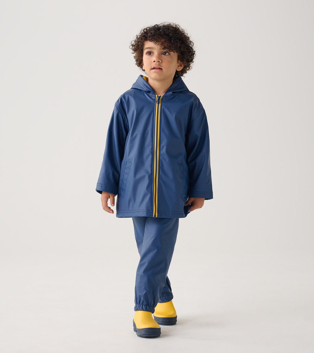 Kids Navy Zip-Up Rain Jacket | Hatley Discount Girls|Boys