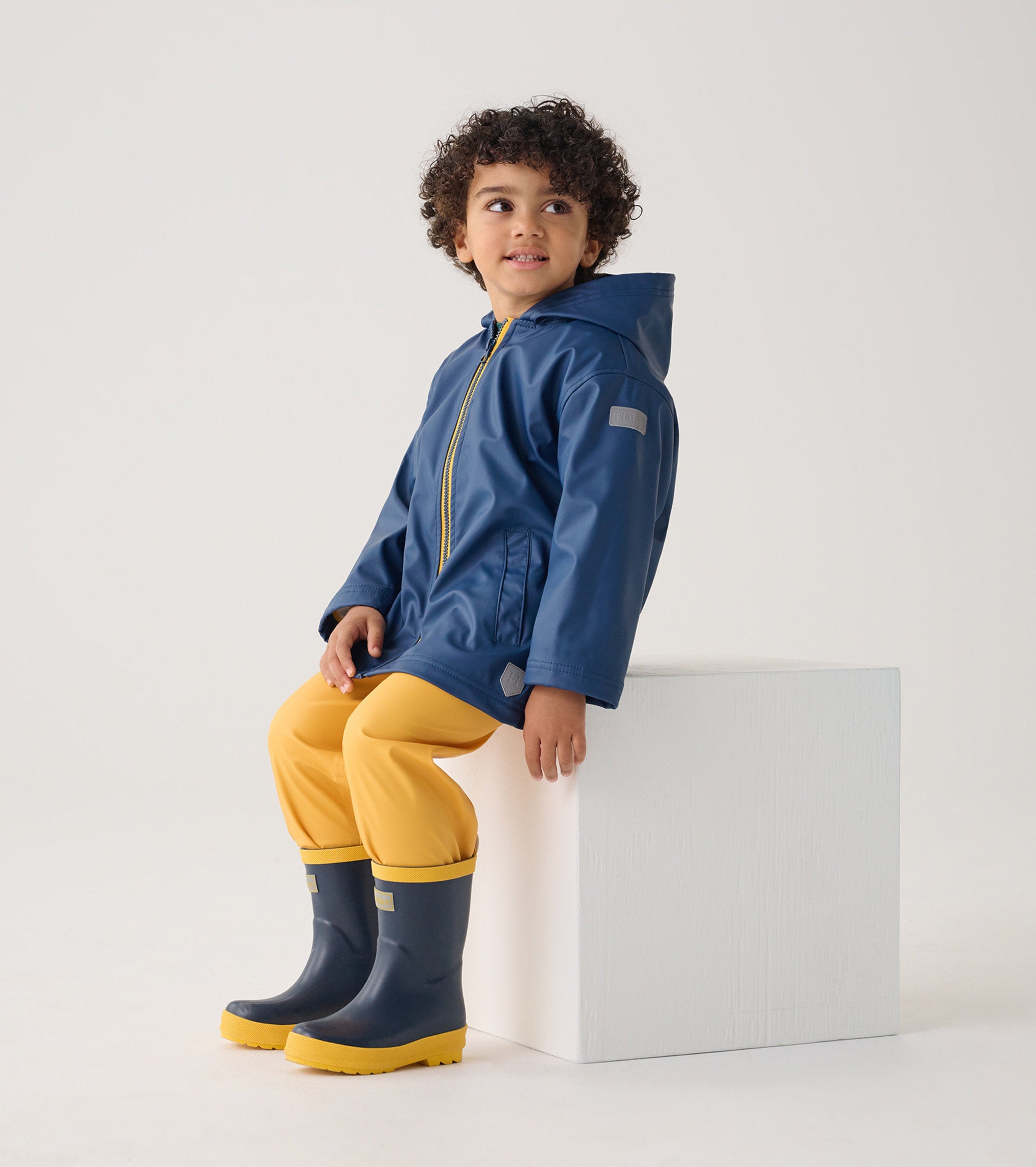 Kids Navy Zip-Up Rain Jacket | Hatley Discount Girls|Boys