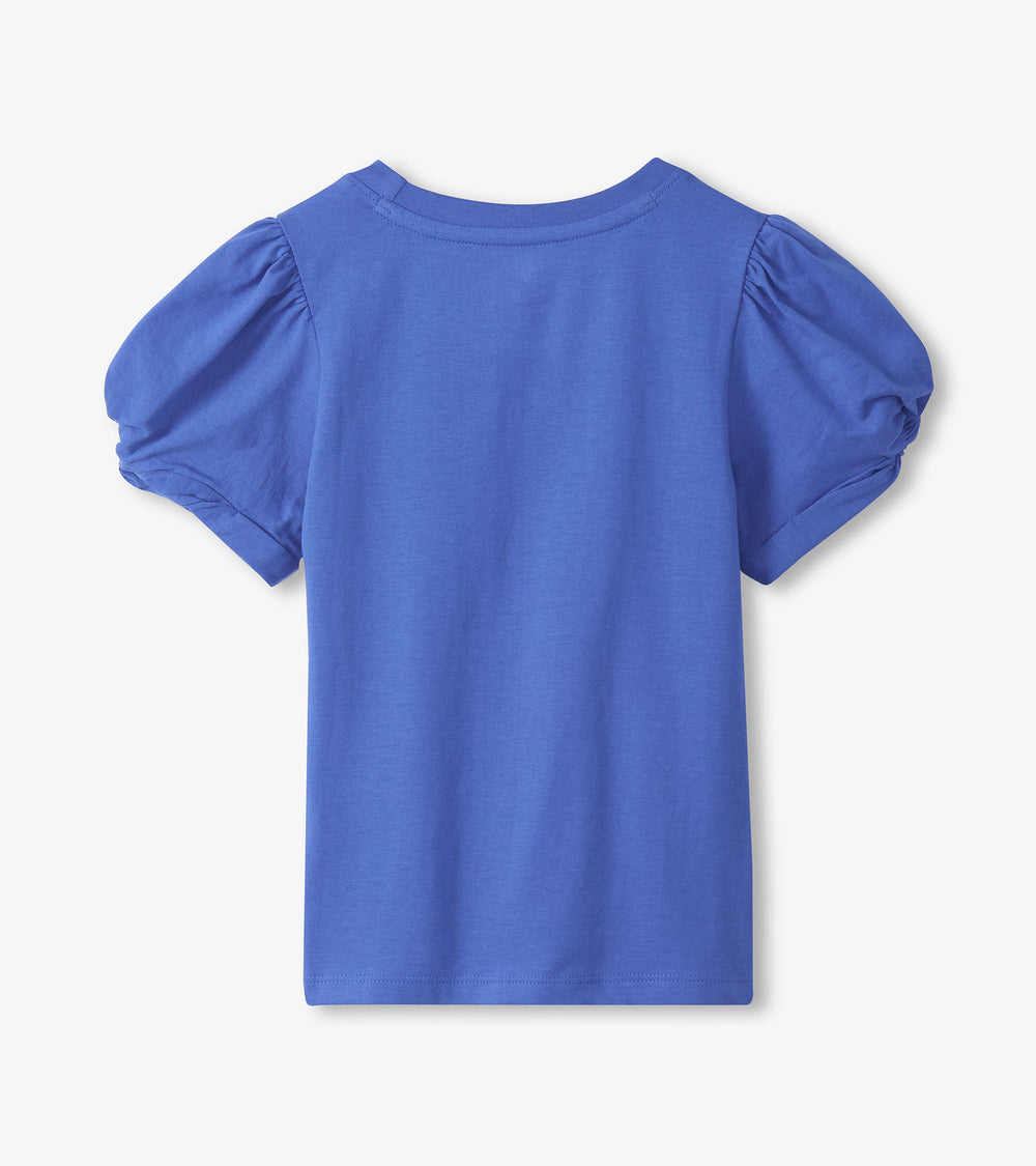 Girls Amparo Blue Twisted Sleeve T-Shirt | Hatley Discount Girls