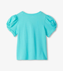Girls Blue Radiance Twisted Sleeve T-Shirt | Hatley For Girls