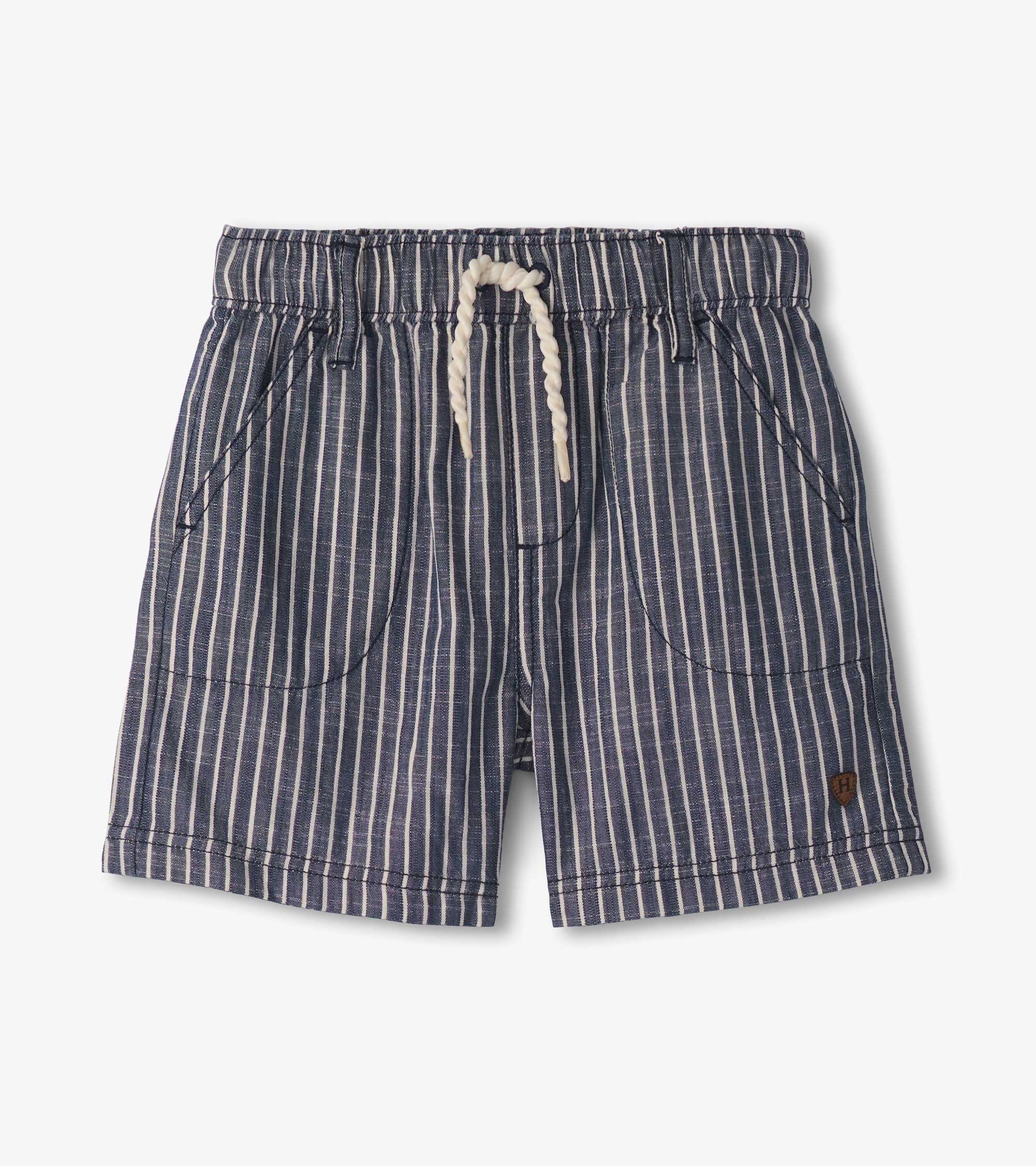 Boys Striped Blue Woven Shorts | Hatley For Boys