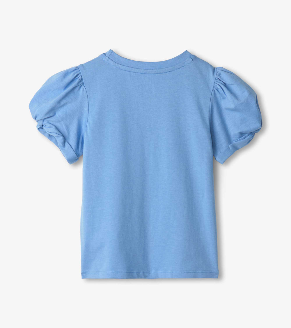 Girls Cornflower Blue Twisted Sleeve Tee | Hatley Onsale Girls