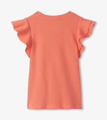 Girls Coral Fusion Ruffle Sleeve Tank | Hatley Sale Girls
