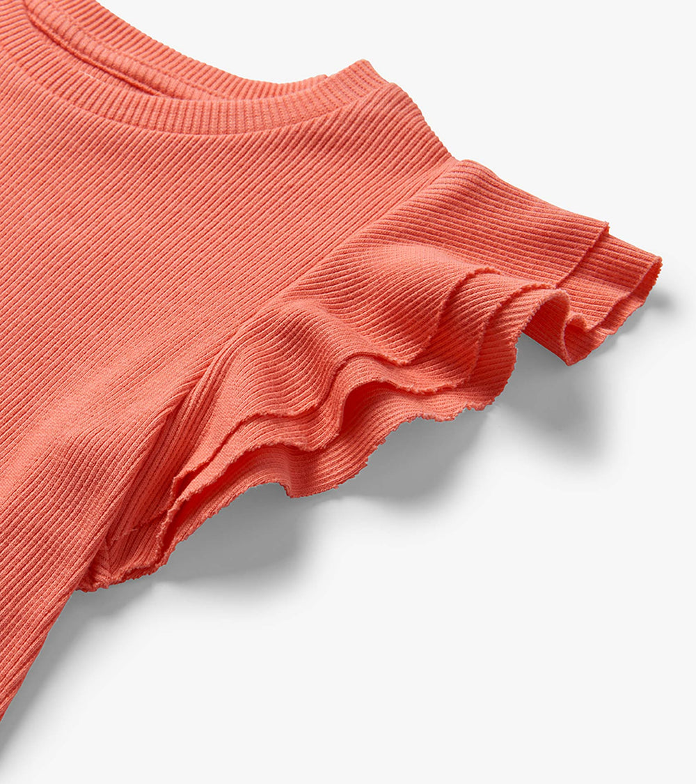 Girls Coral Fusion Ruffle Sleeve Tank | Hatley Sale Girls