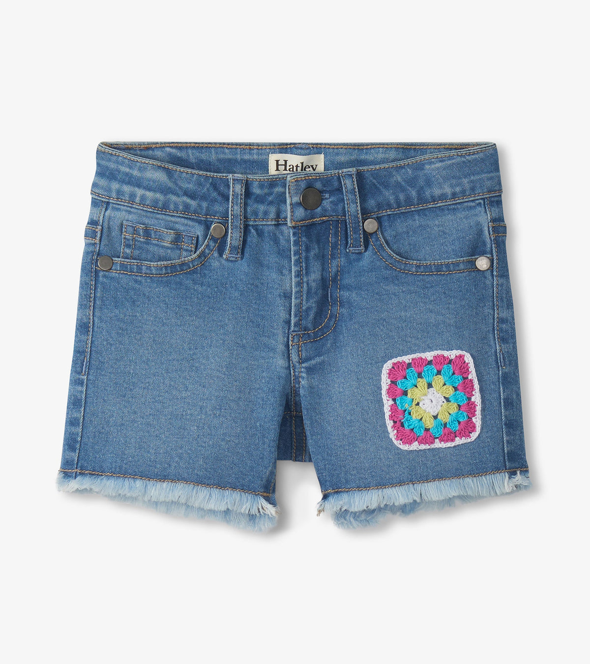 Girls Crochet Patch Denim Shorts | Hatley