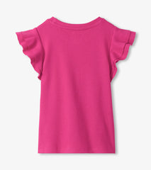 Girls Raspberry Rose Ruffle Sleeve Tank | Hatley Discount Girls