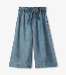 Girls Smokey Blue Wash Cropped Paperbag Pants | Hatley Outlet Girls