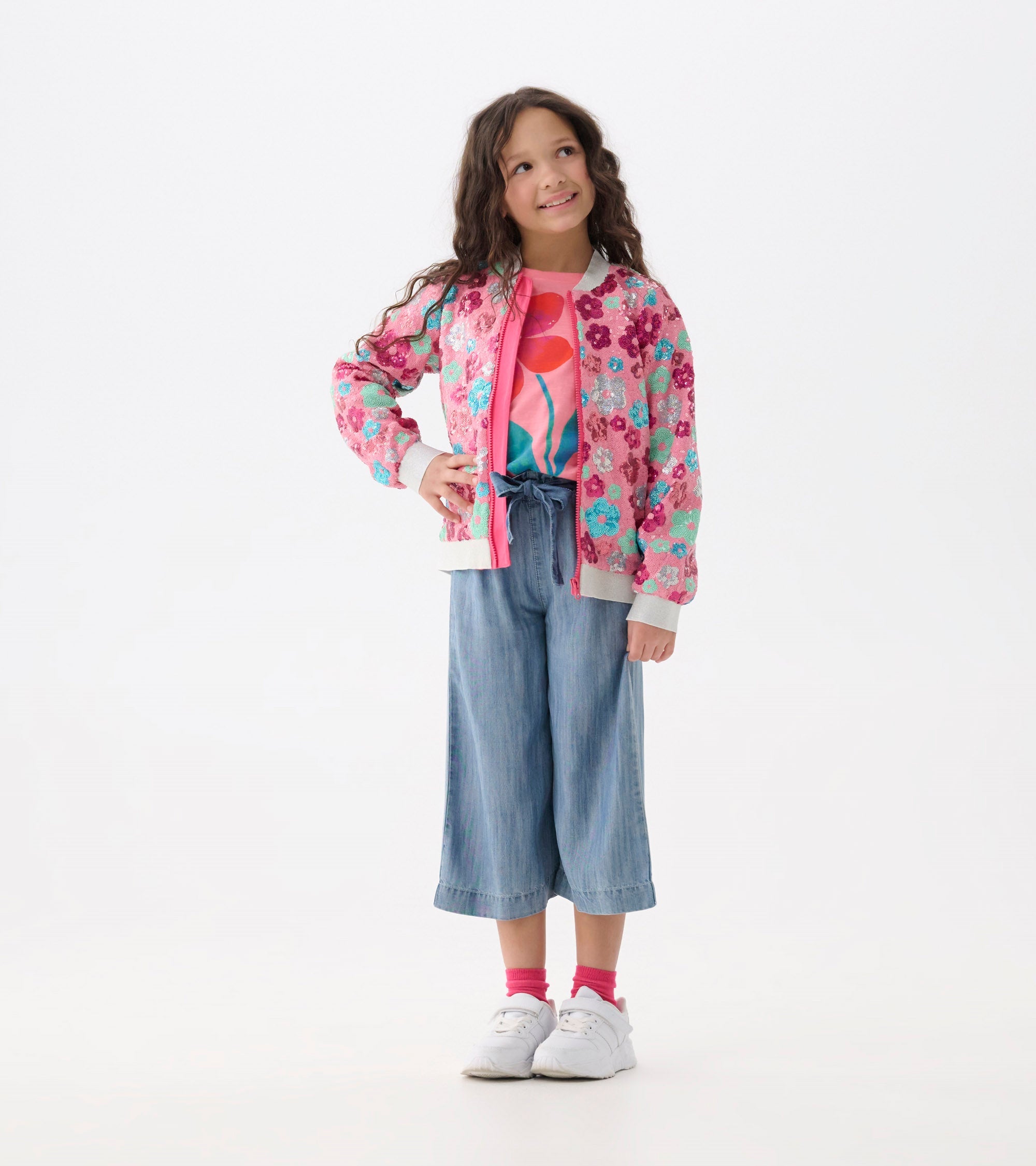 Girls Smokey Blue Wash Cropped Paperbag Pants | Hatley Outlet Girls