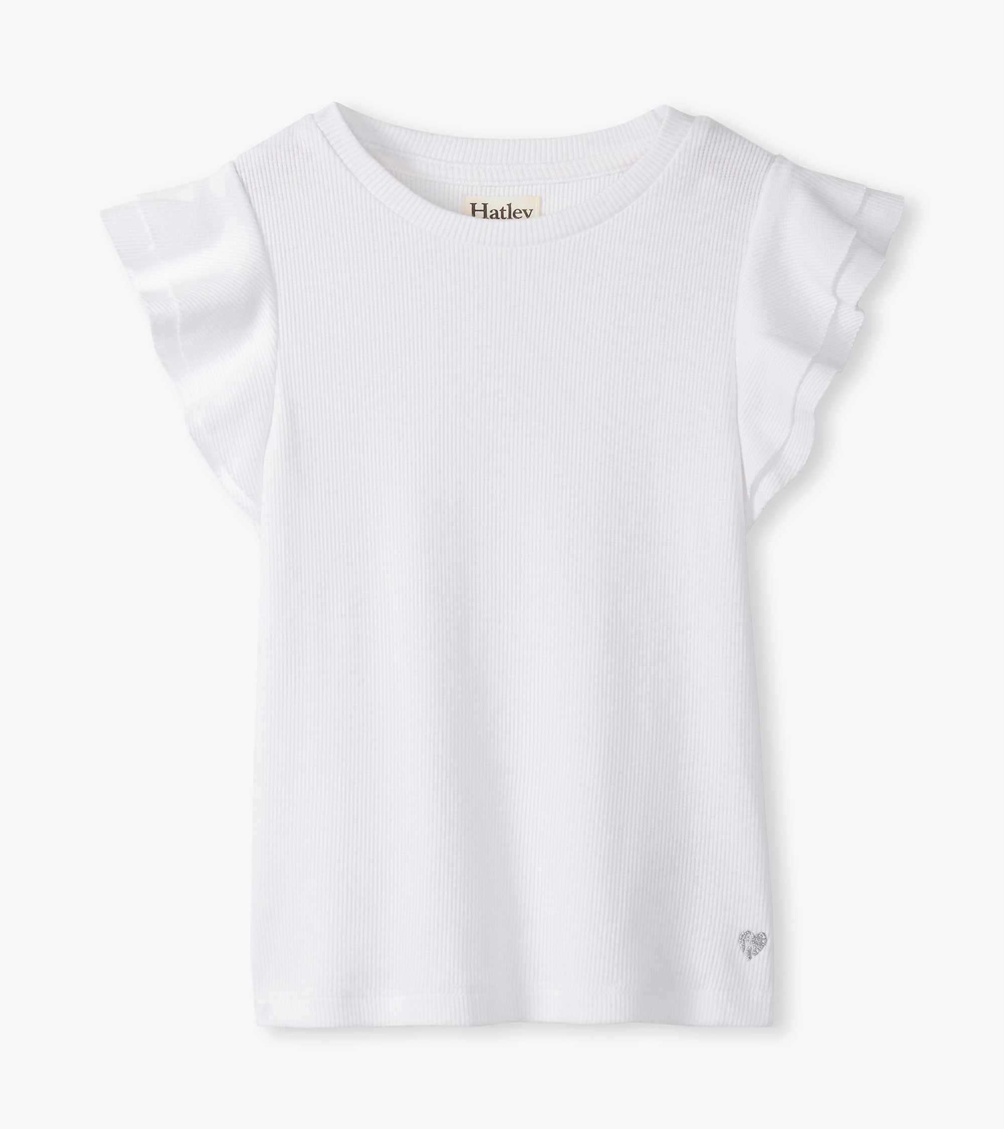 Girls White Ruffle Sleeve Tank | Hatley Discount Girls