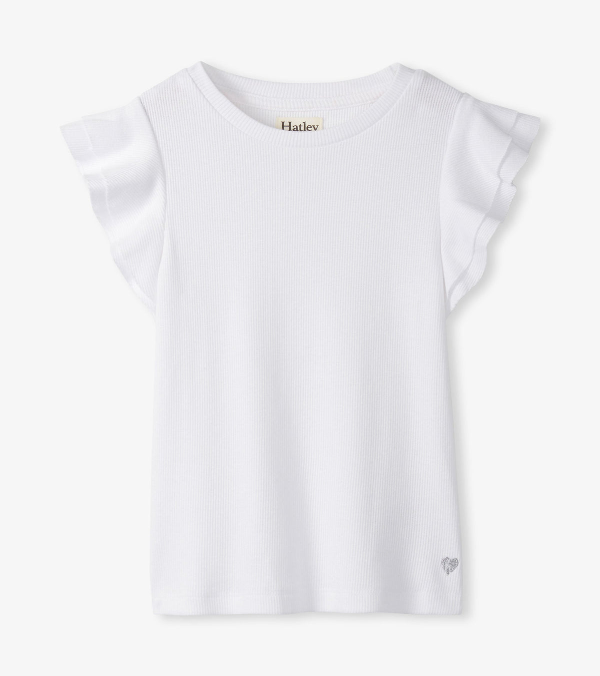 Girls White Ruffle Sleeve Tank | Hatley Discount Girls
