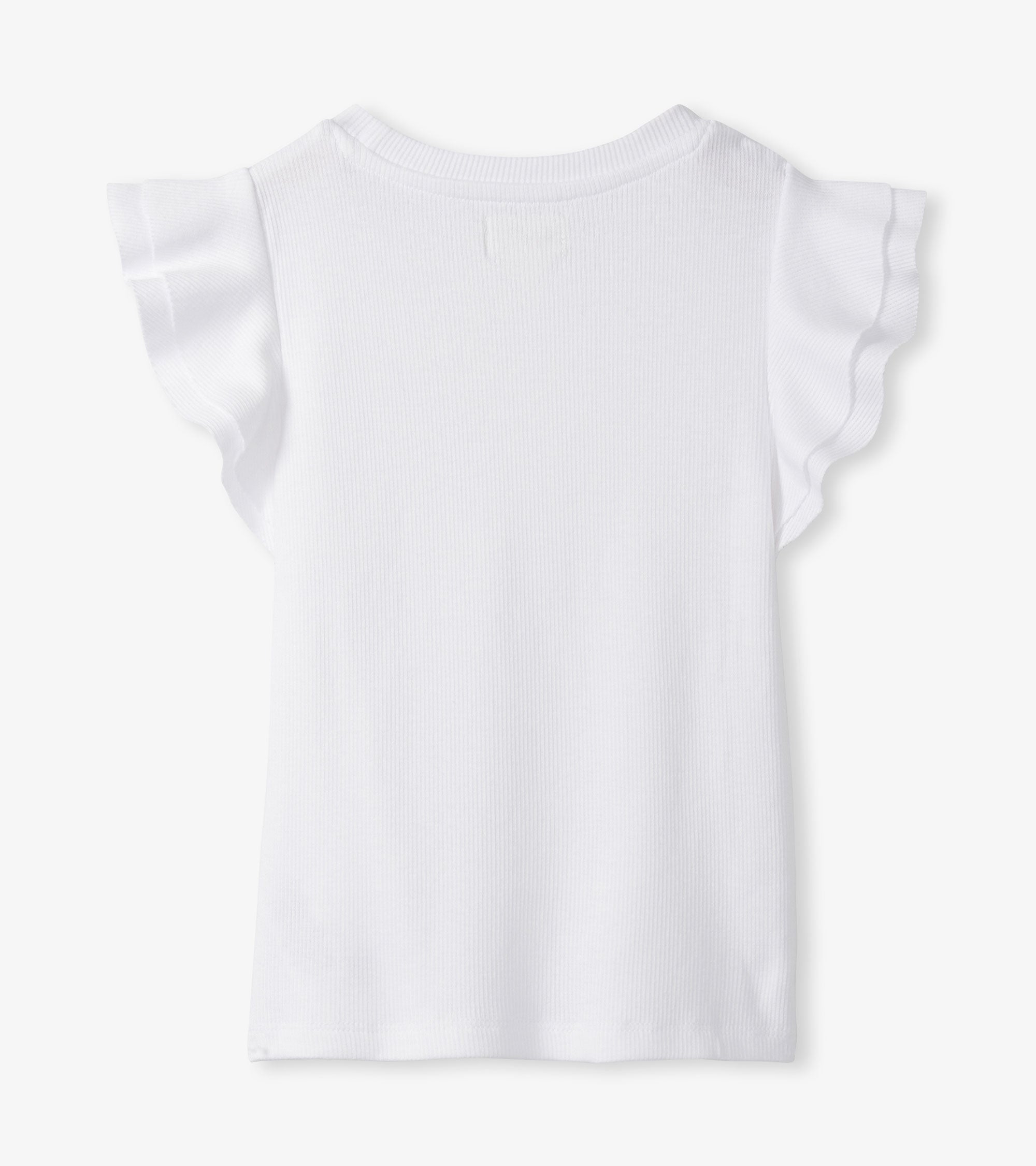 Girls White Ruffle Sleeve Tank | Hatley Discount Girls