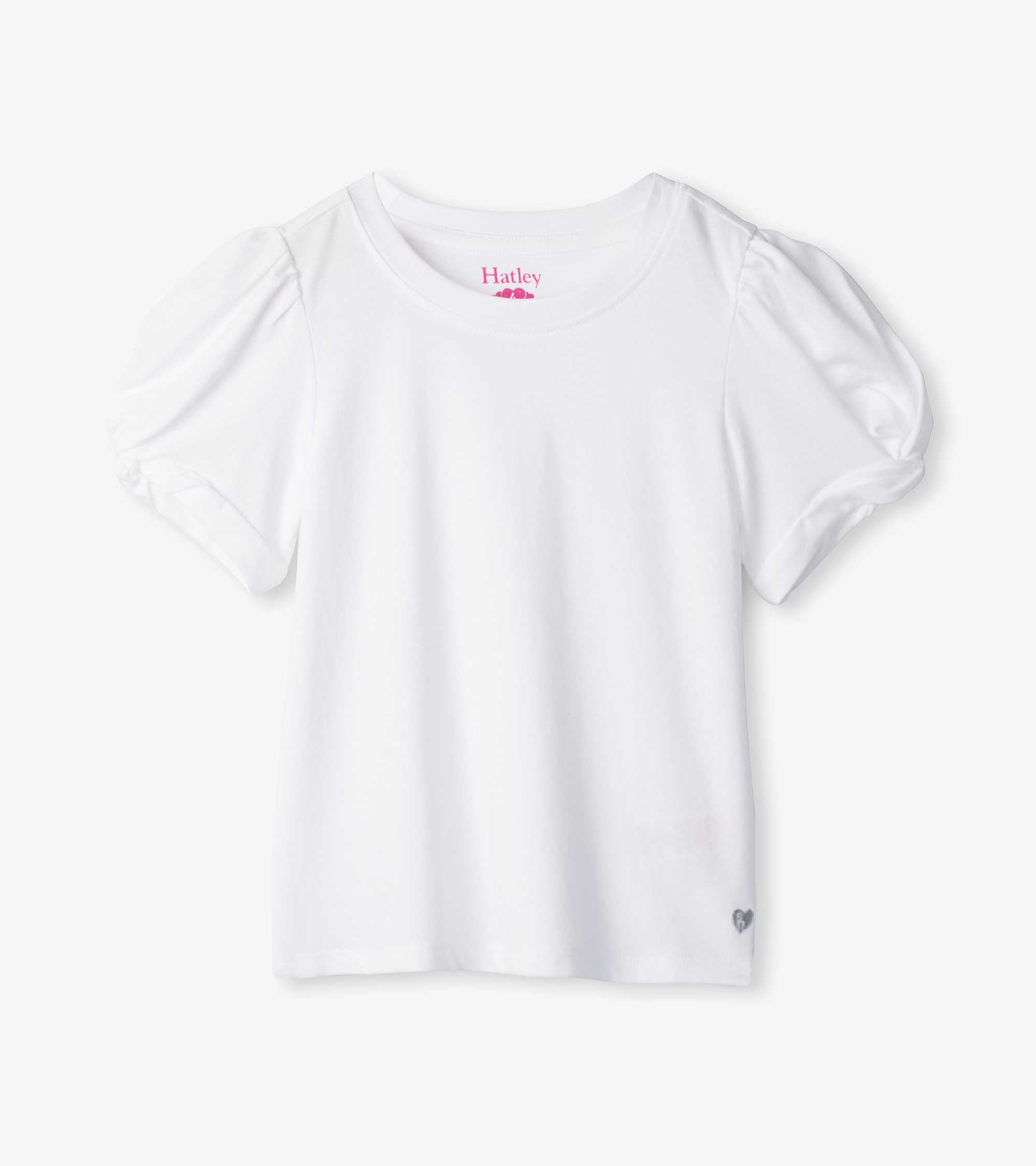 Girls White Twisted Sleeve Tee | Hatley