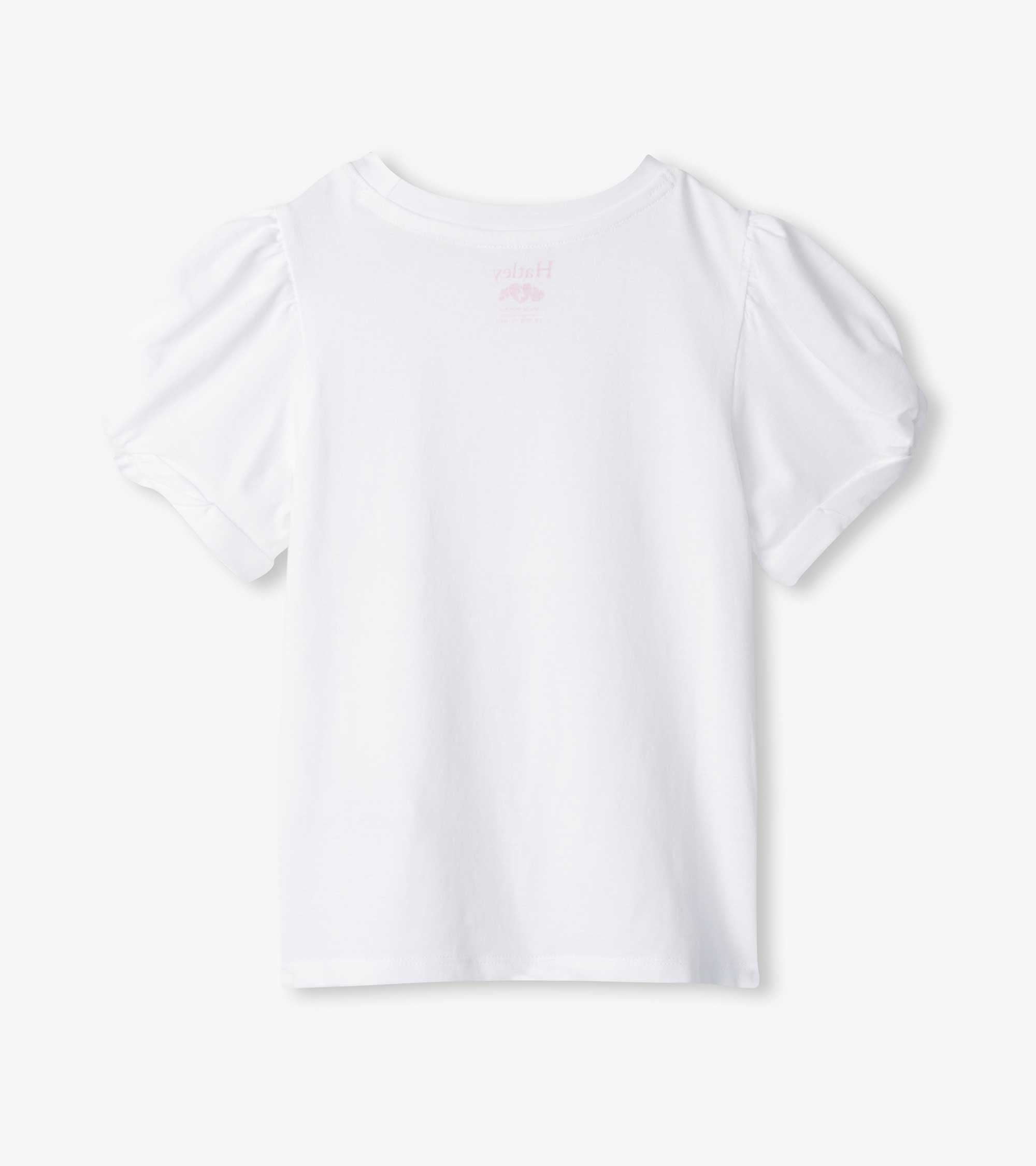 Girls White Twisted Sleeve Tee | Hatley