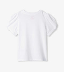 Girls White Twisted Sleeve Tee | Hatley