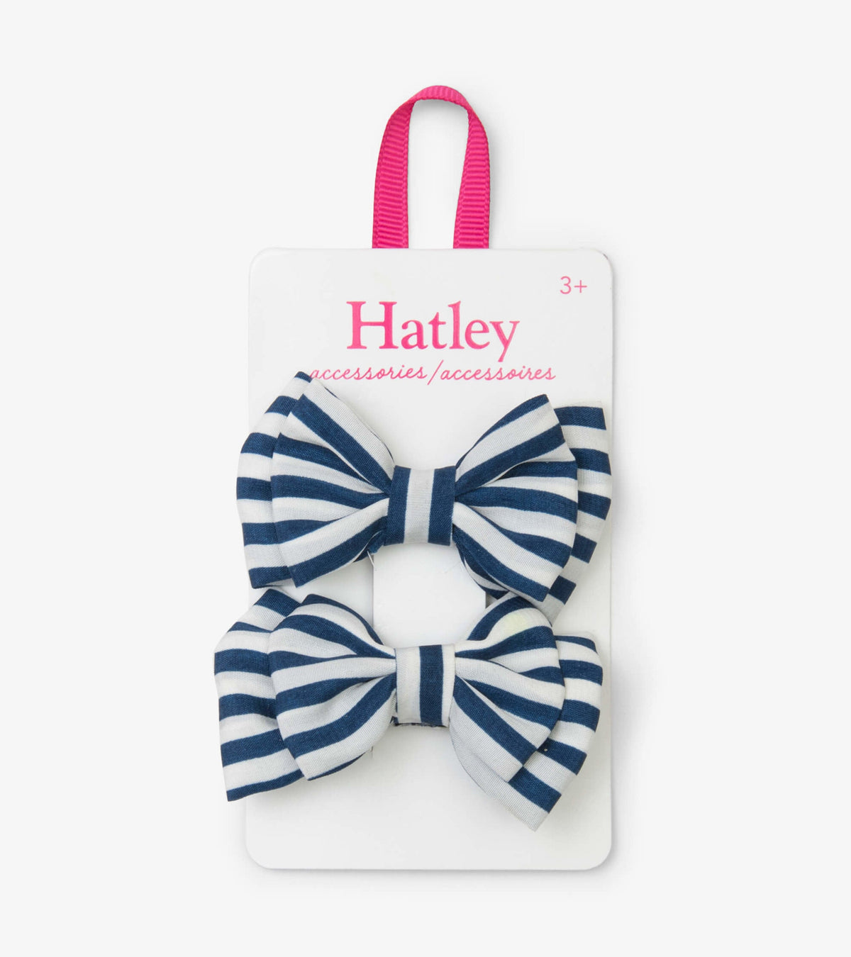 Navy Stripe Bows Hair Clips | Hatley Girls