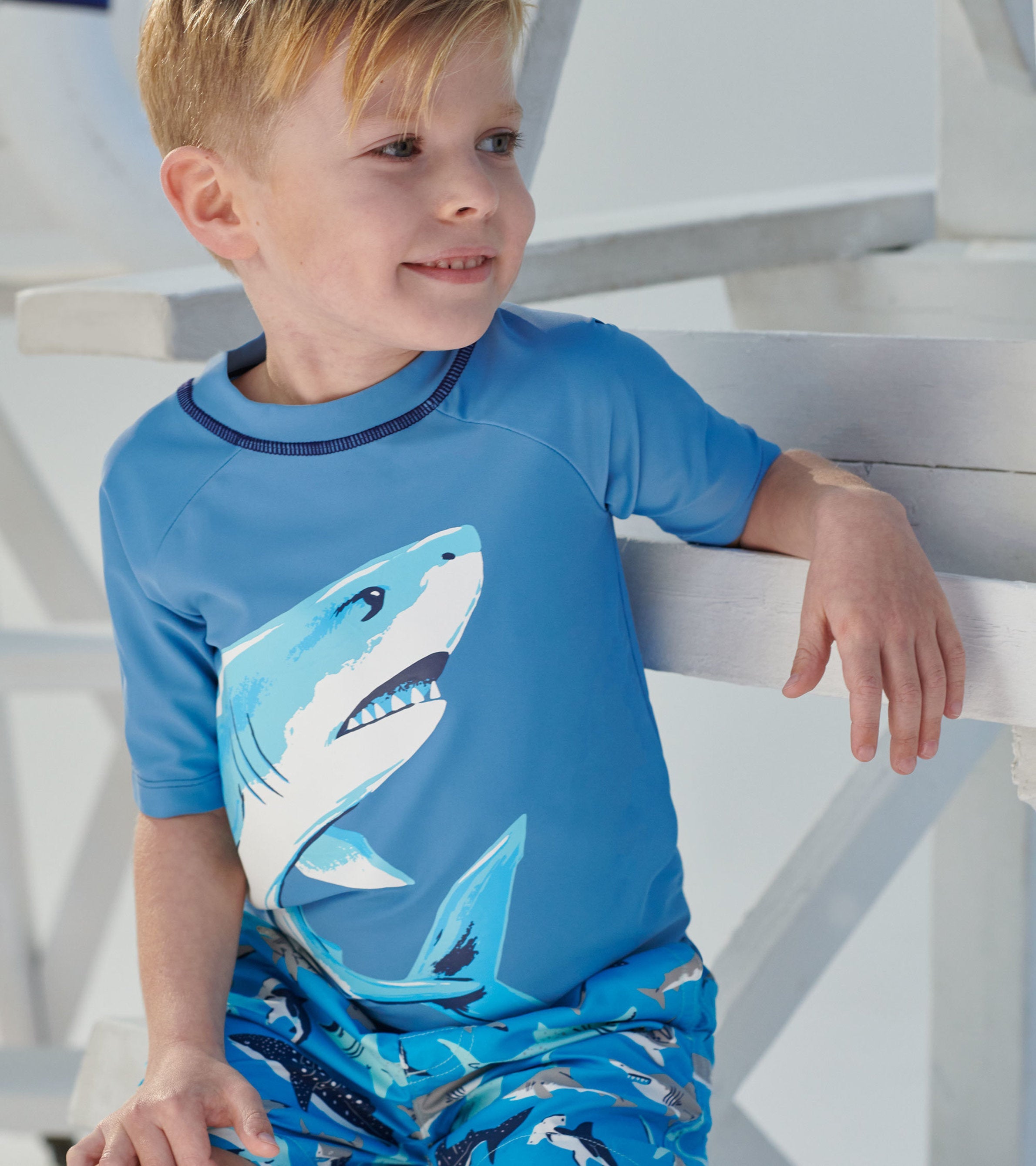 Deep Sea Shark Short Sleeve Rashguard | Hatley Boys