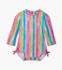 Baby Girls Rainbow Stripes Rashguard Swimsuit | Hatley US Baby & Toddler