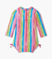 Baby Girls Rainbow Stripes Rashguard Swimsuit | Hatley US Baby & Toddler