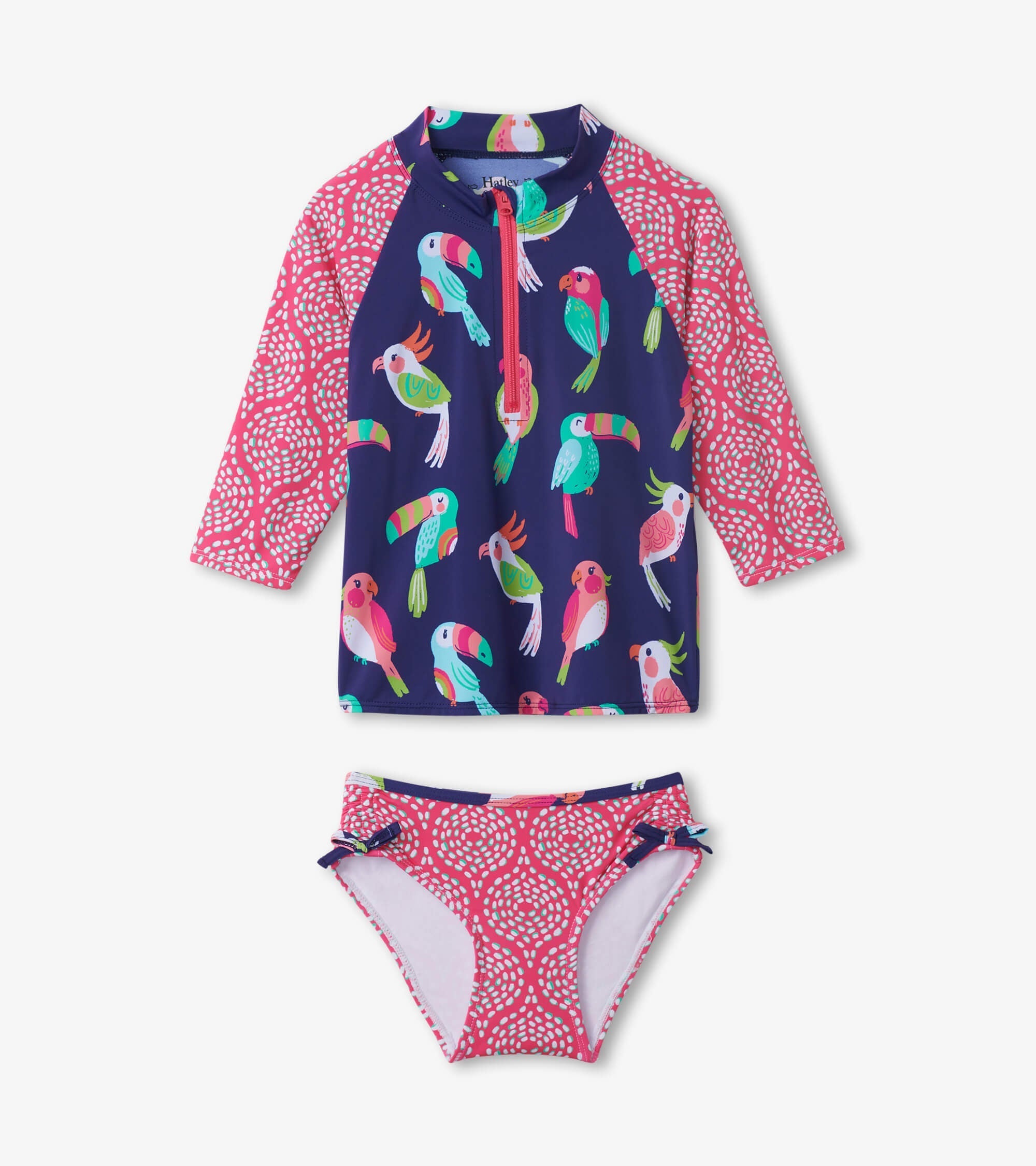 Girls Navy Tropical Birds Rashguard Set | Hatley Onsale Girls