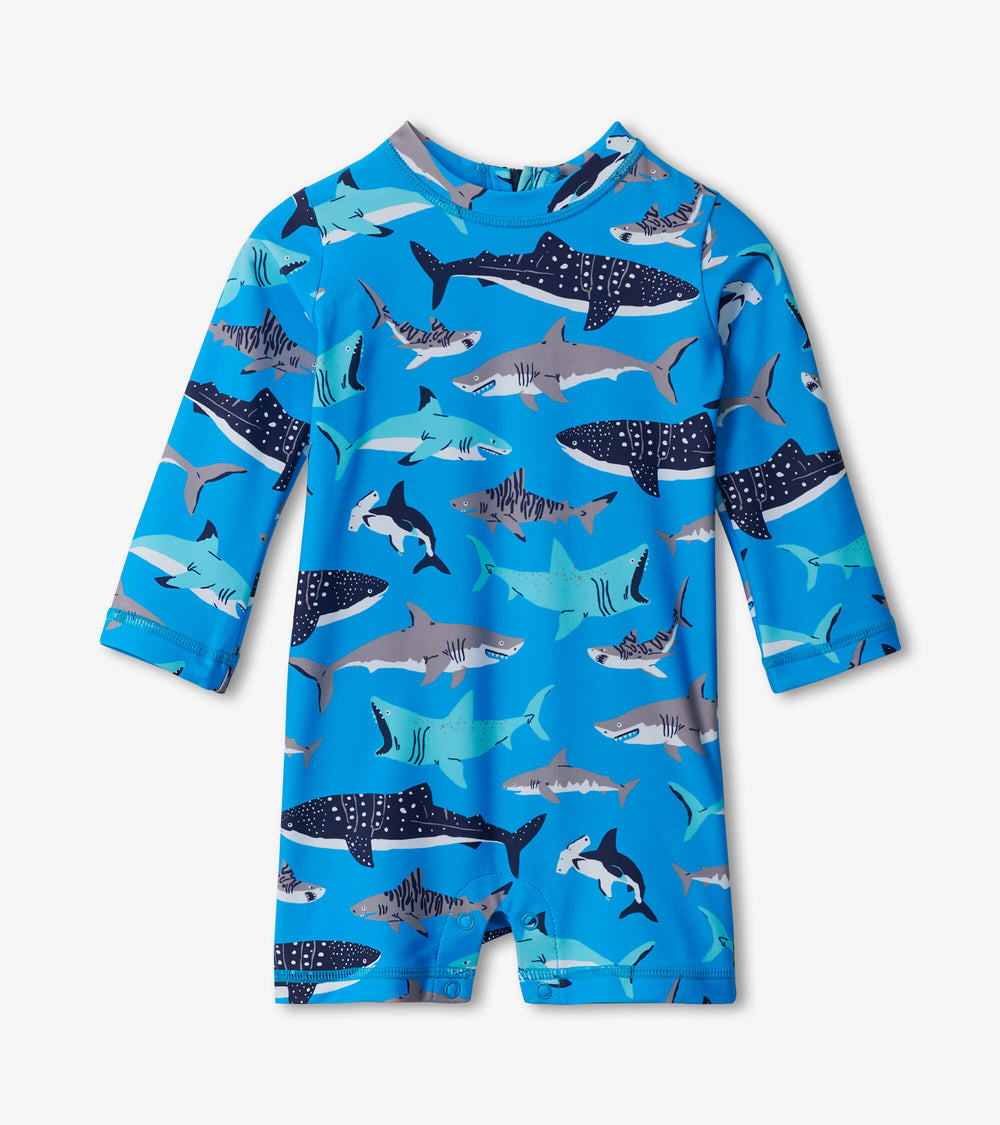 Baby Boys Shark School One-Piece Rashguard | Hatley Outlet Baby & Toddler