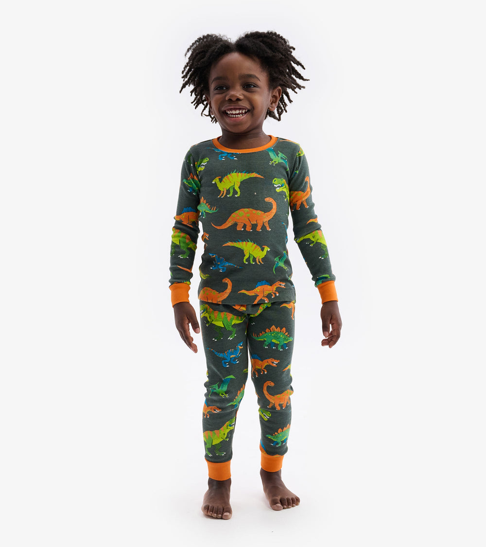 Colorblock Dino Pajama Set | Hatley