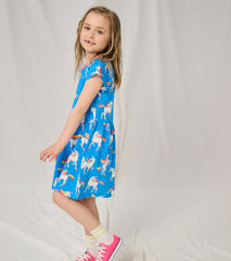 Unicorn Sky Dance Short Sleeved Skater Dress | Hatley Girls