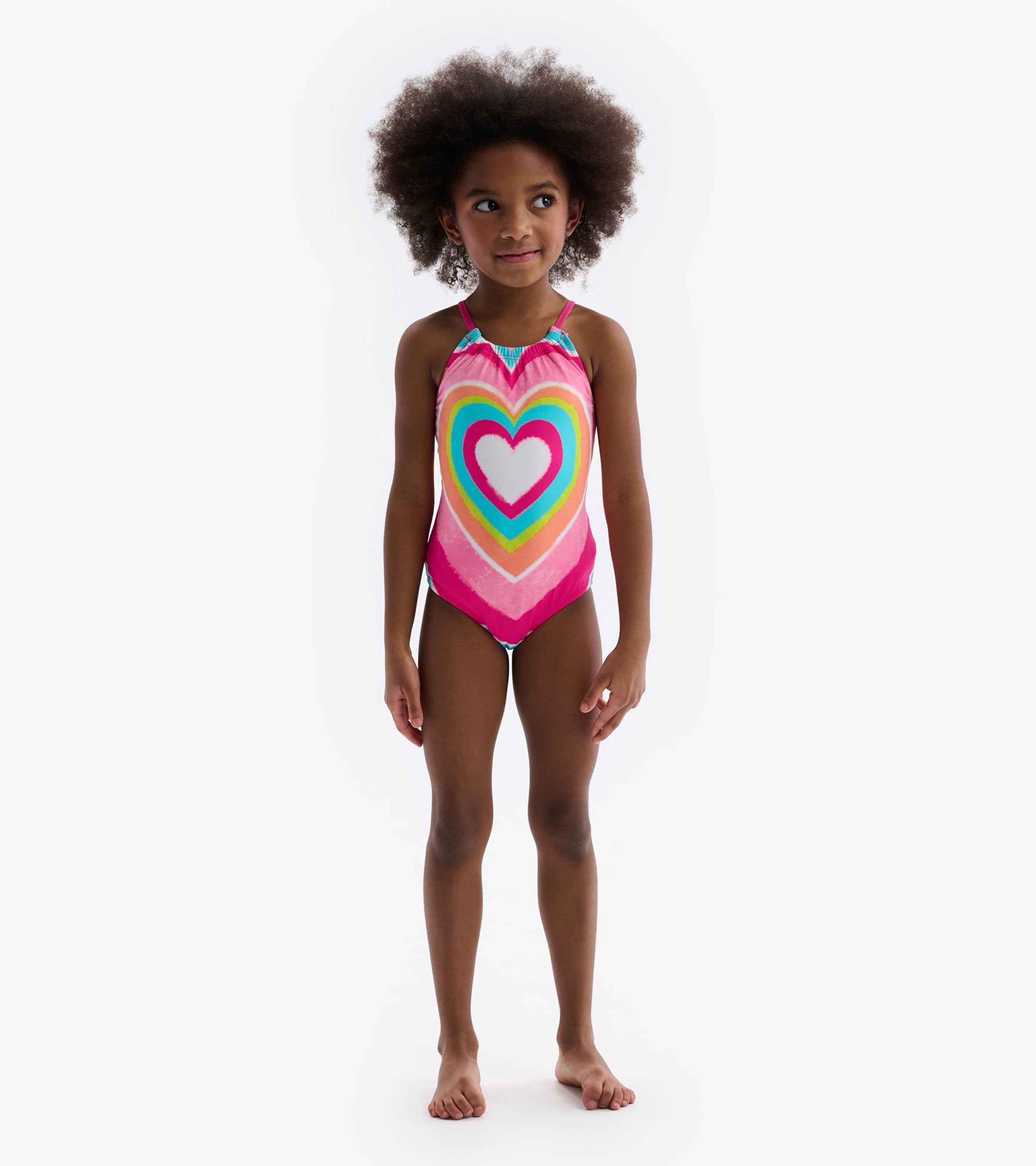 Psychedelic Heart Gather Front Swimsuit | Hatley US Girls