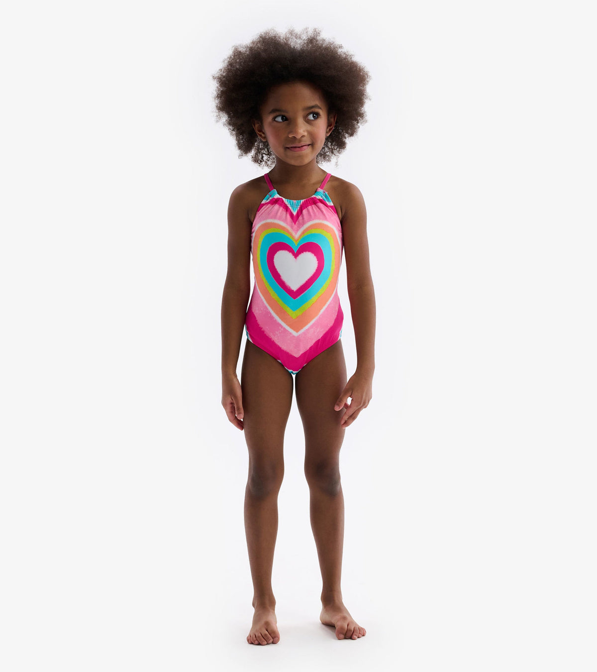 Psychedelic Heart Gather Front Swimsuit | Hatley US Girls