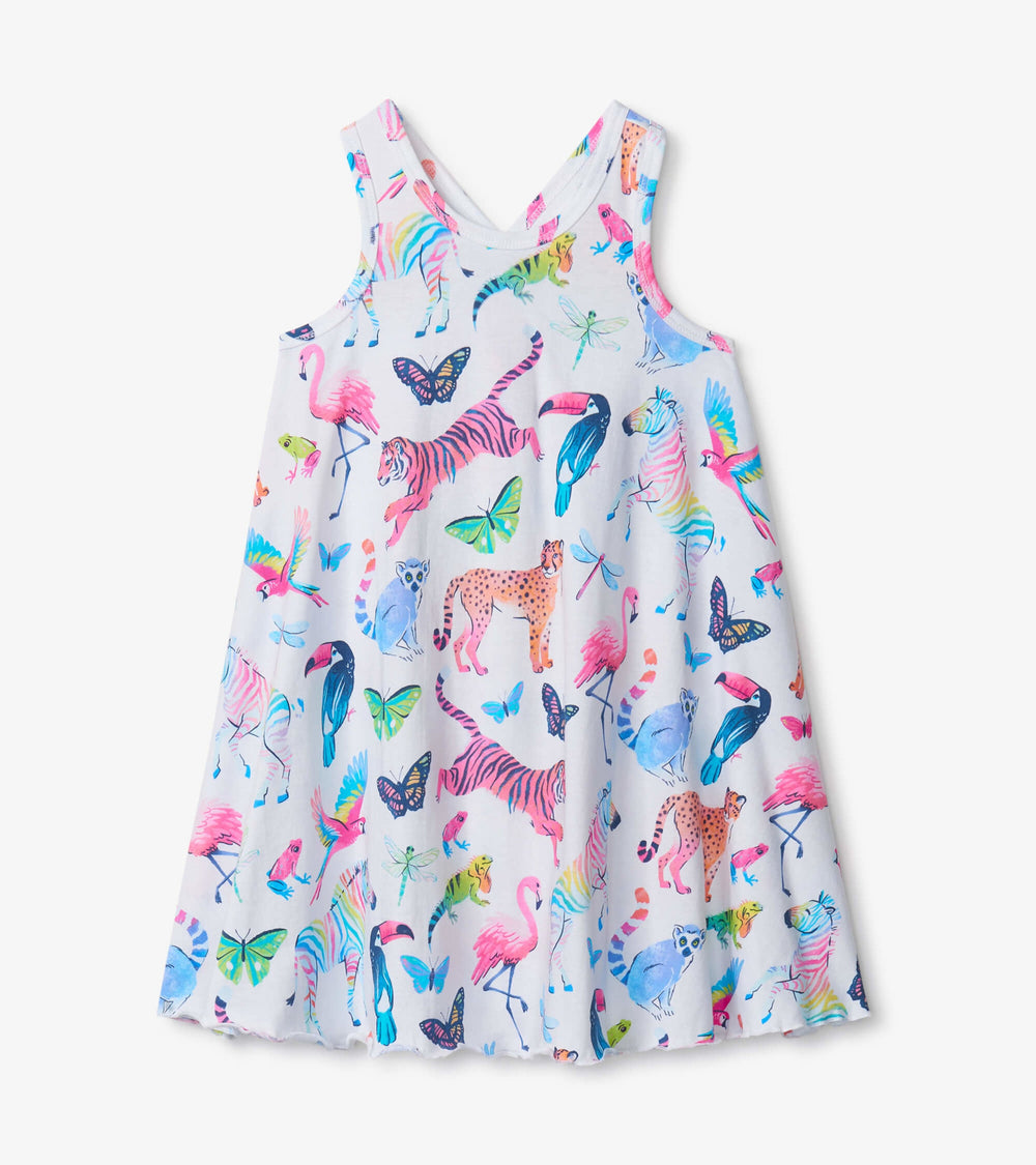 Watercolor Jungle Trapeze Dress | Hatley Onsale Girls