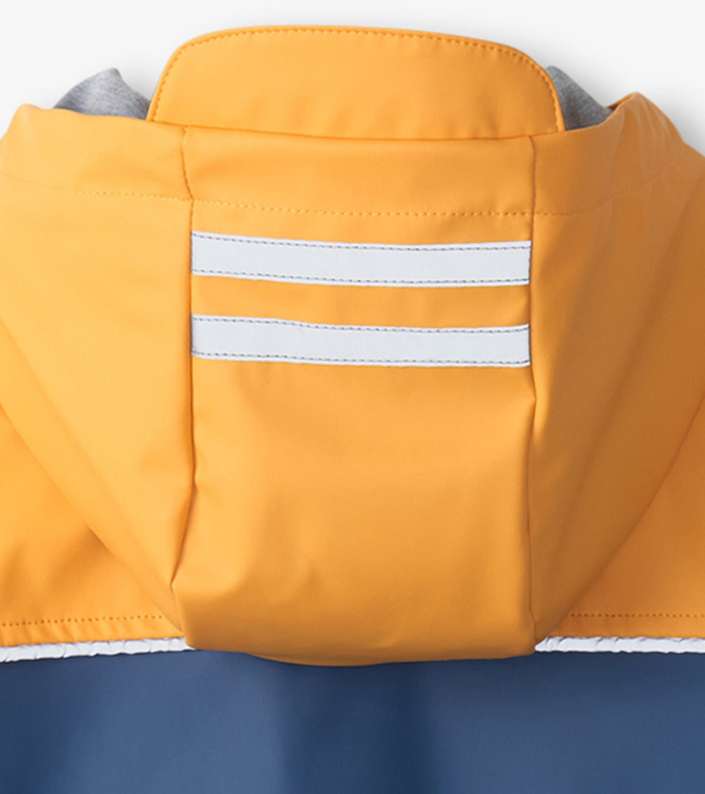 Kids Yellow & Navy Zip-Up Rain Jacket | Hatley US Boys|Girls