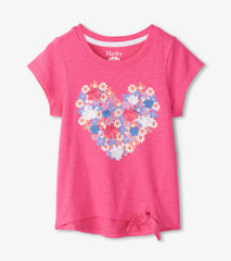 Girls Chiffon Heart Tie Front T-Shirt | Hatley
