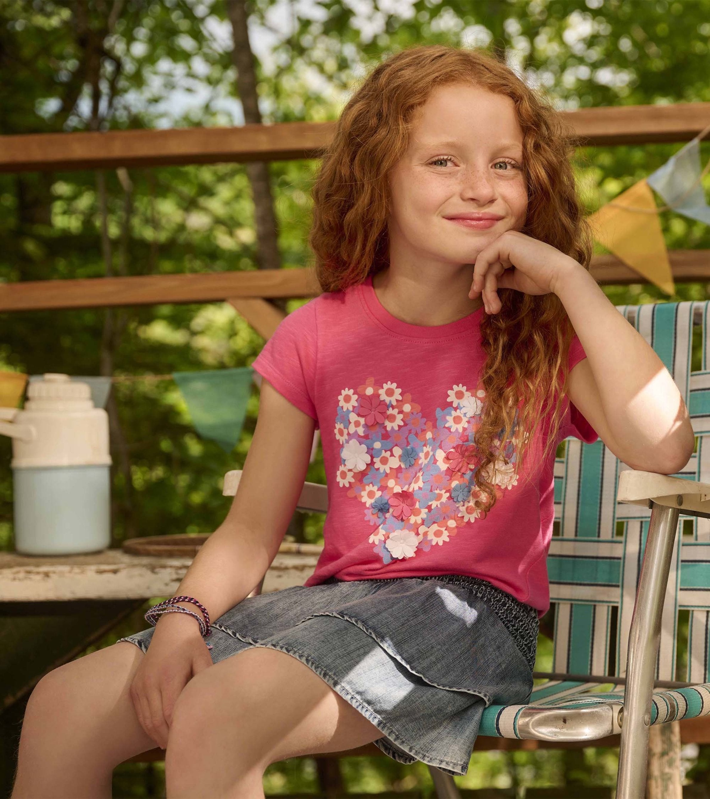 Girls Chiffon Heart Tie Front T-Shirt | Hatley