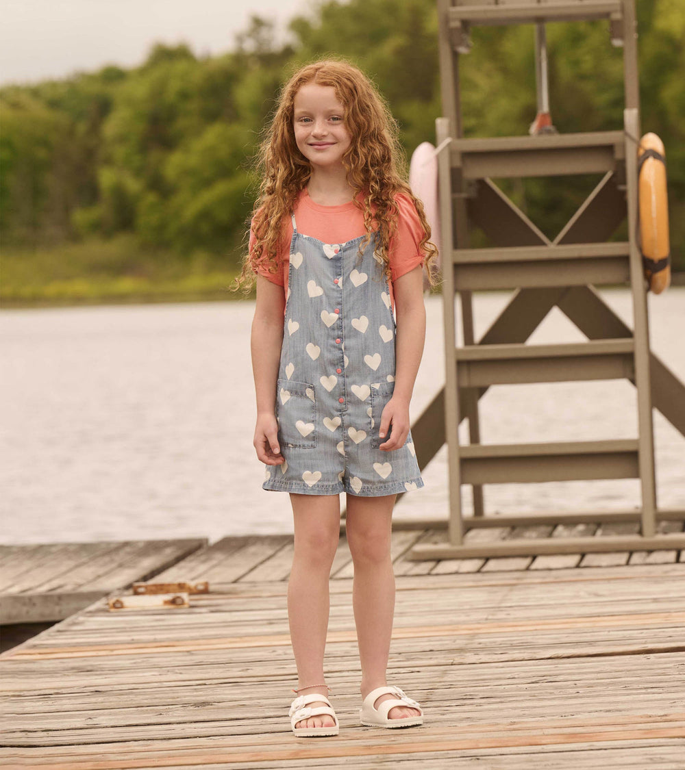 Girls Hearts Slouchy Overalls | Hatley