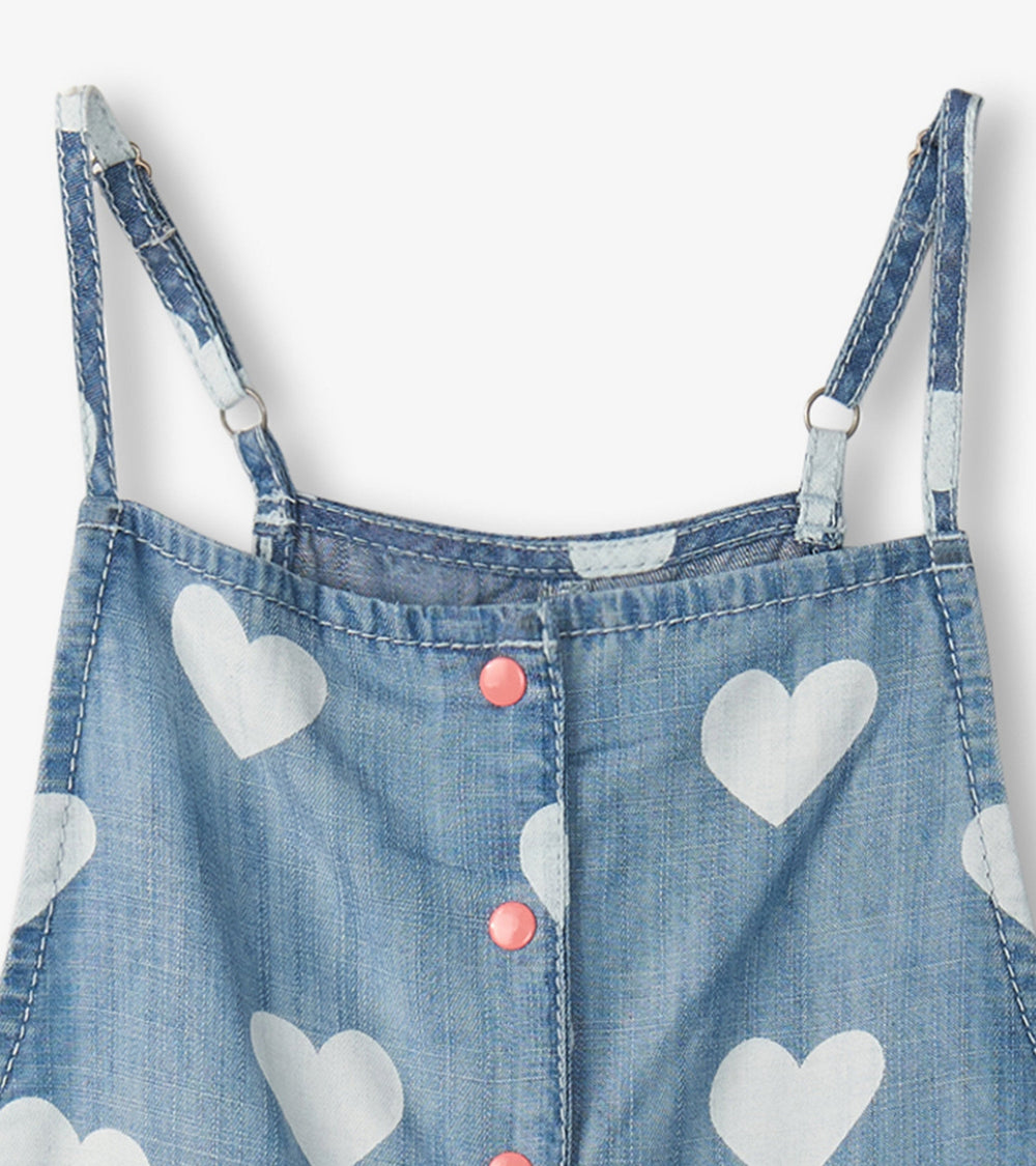 Girls Hearts Slouchy Overalls | Hatley