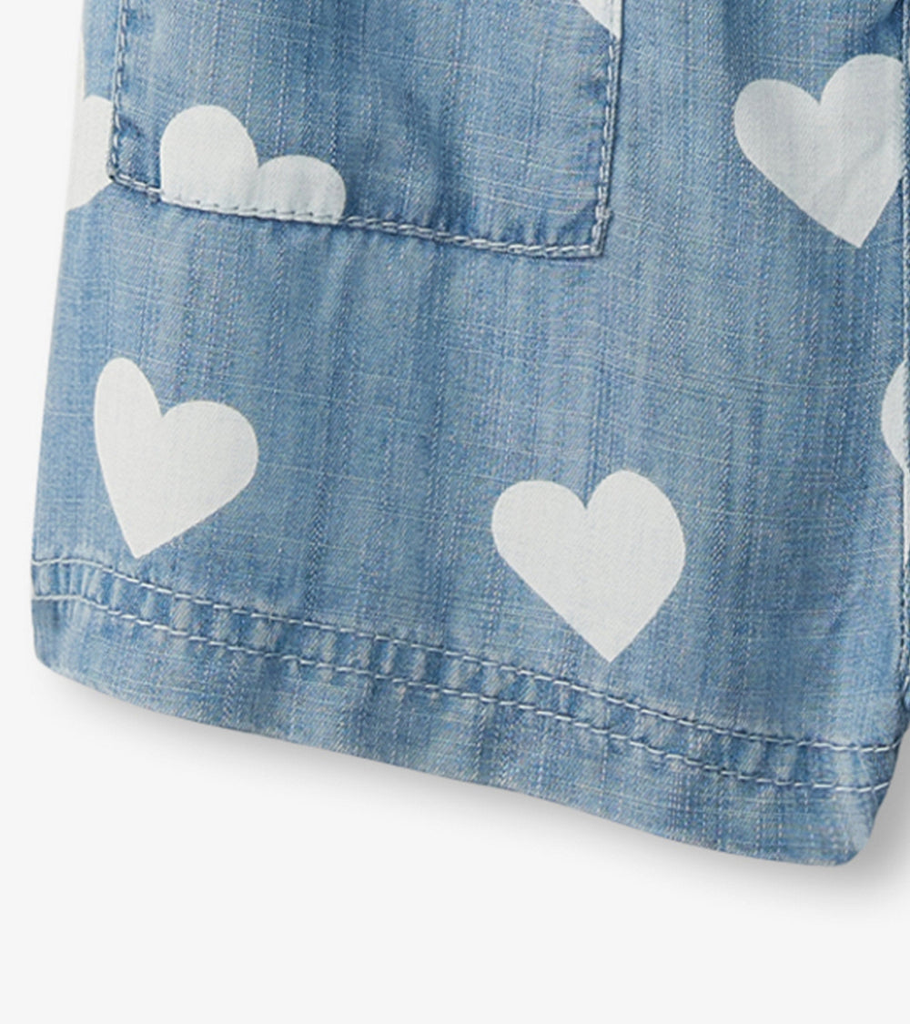 Girls Hearts Slouchy Overalls | Hatley