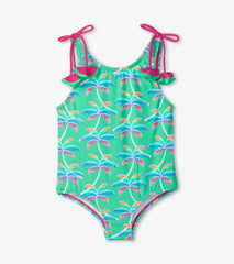 Girls Rainbow Palm Shoulder Shoulder Bow Swimsuit | Hatley Discount Girls