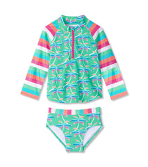 Girls Rainbow Palm Two-Piece Rashguard Set | Hatley Onsale Girls